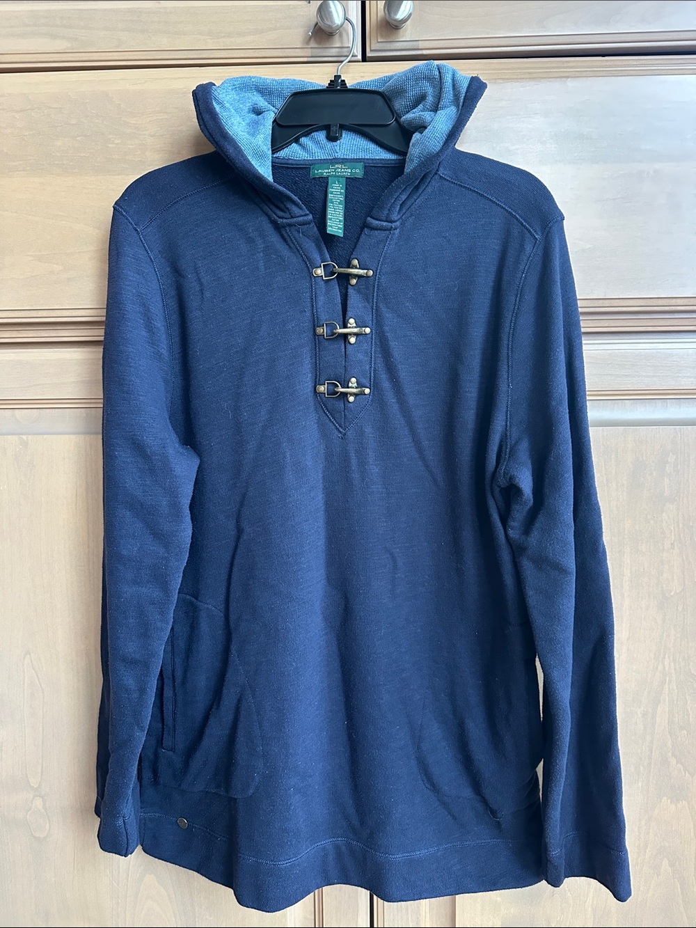Lauren Ralph Lauren Navy Hooded Pullover with Toggle Closures